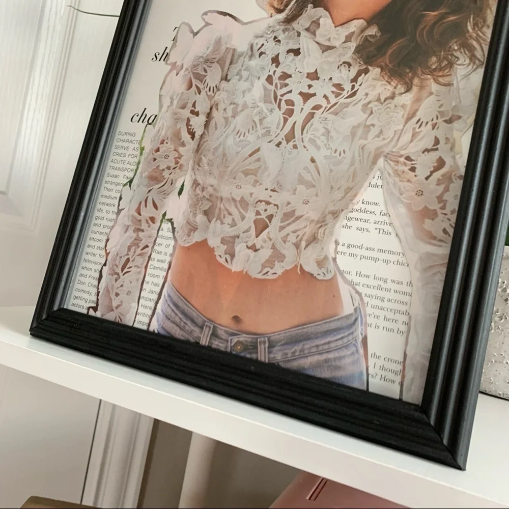 Editorial Collage‎ Wall Art Rose Byrne Lace Blouse Chic Modern Aesthetic
